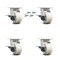 Service Caster 4 Inch Kingpinless Nylon Wheel Swivel Caster Set with Brakes and Swivel Locks SCC-KP30S420-NYR-SLB-BSL-4 - alternate 1